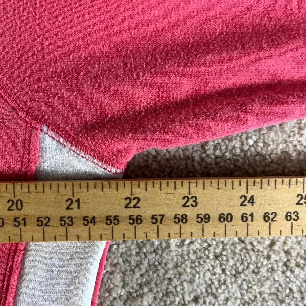 Nike Full Zip Hoodie Womens Large Pink White Sporty Raglan Fleece Jacket